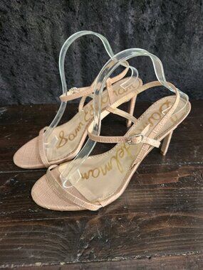 Sam Edelman Dara Tan Croc Embossed Stiletto Sandal/Sz. 11 NWOB